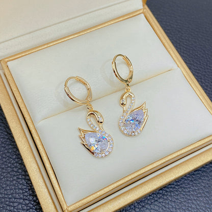 Little Swan Ultra Sparkling Water Diamond Earrings