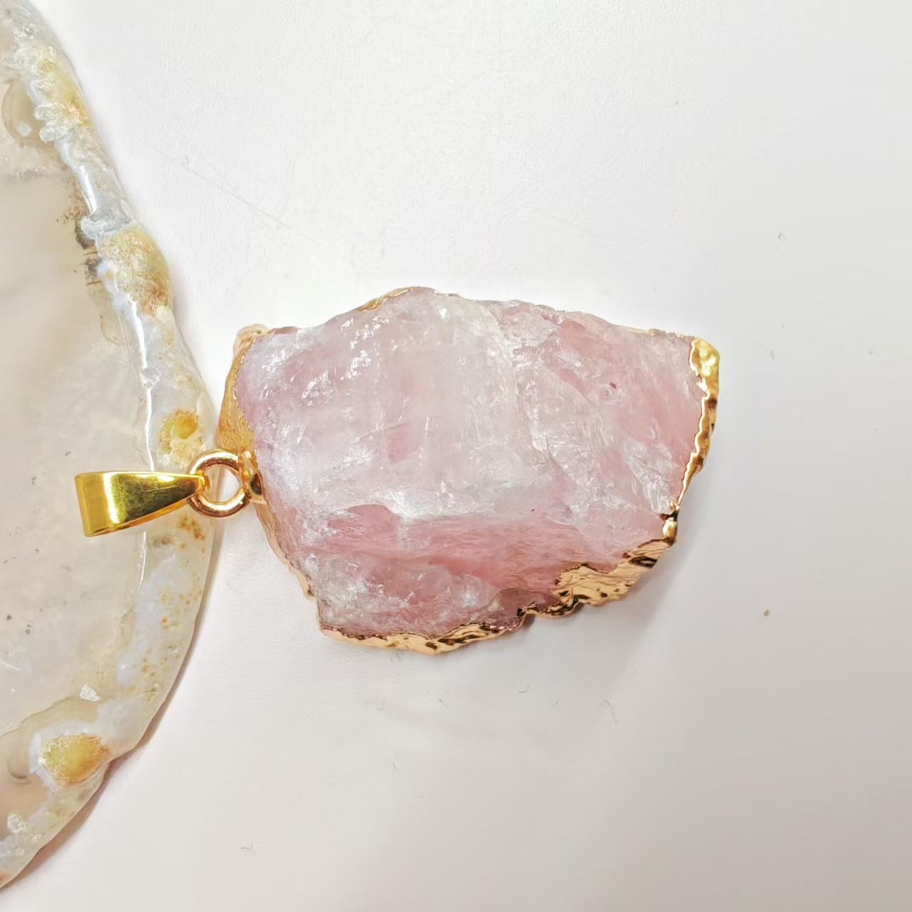 Irregular Natural Crystal Stone Pendant Sweater Chain Bracelet Accessories