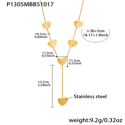 Elegant Long Y-shaped Heart Tassel Layered Clavicle Necklace