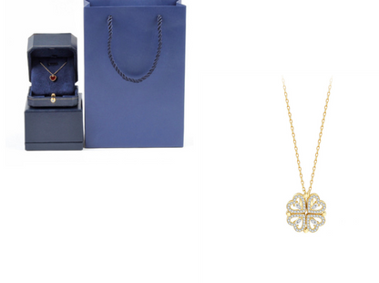 Explosive Style Detachable Deformed Four-leaf Clover Necklace For Women A Multi-wearing Zircon Small Love Short Clavicle Chain.Free Shipping.Delivery Time:2Weeks