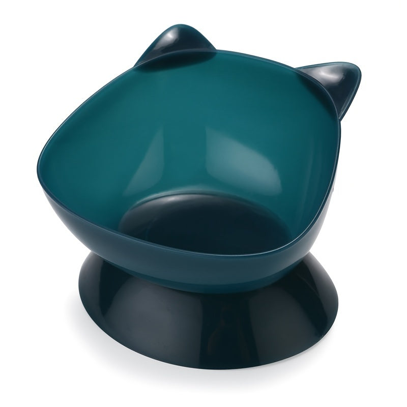 Premium Cat Ear Shaped Elevated Pet Bowl - Ergonomic Inclined Design for Cervical Spine Support - Perfect for Cats & Dogs - Stylish Food & Water Dishes for Your Furry Friends
