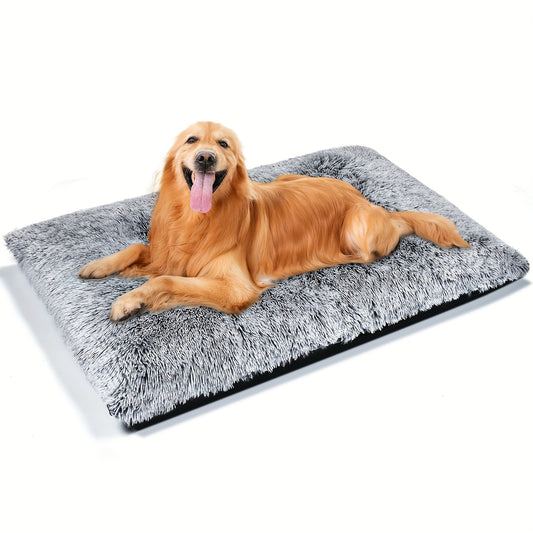 Dog Bed, Plush Soft Pet Mat Pad & Furniture, Washable Anti-Slip Dog Crate Bed For Large Medium Small Dogs And Cats