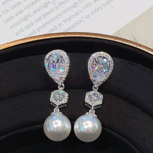 Luxurious Ornaments Inlaid With Zircon Earrings