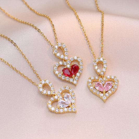 Luxury Crystal Heart Pendant Necklace for Women – Rhinestone Fashion Jewelry Gift - Giftcare Necklace & pendants