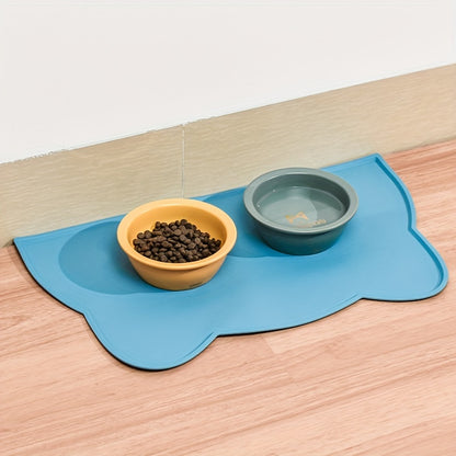 Non-Slip Waterproof Cat & Dog Food Mat with Raised Edges - Spill-Proof Pet Feeding Tray, Easy to Clean Spill Catcher for Floors,, - Compatible with Bowls, Ideal for Wet/Dry Food - Scratch-Resistant Floor Protector for Cats &