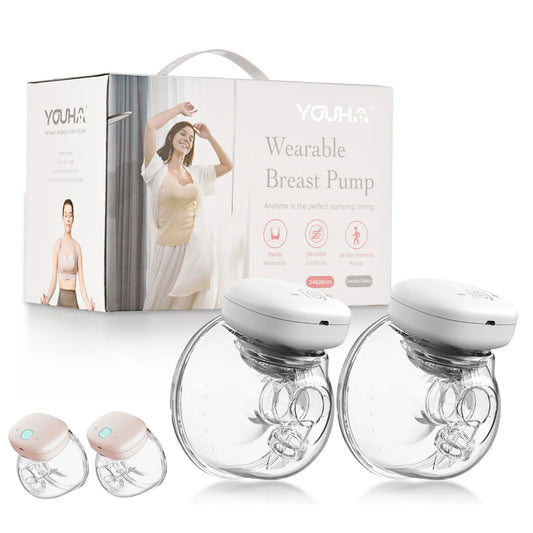 YOUHA Electric Breast Pump Hand Free Baby bottlePortable Wearable BPA-free Comfort Breastfeeding Milk Extractor Baby Accessories - Giftcare 