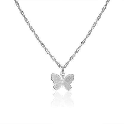 Fashion Choker Necklace Lovely Golden Silver Plated Butterfly Necklace - Giftcare 