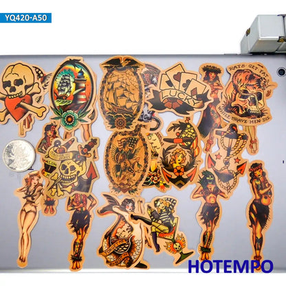 50pcs Mixed Sexy Beauty Old School Sailor Tattoo Art Fashion Funny Sticker for Phone Laptop Case Guitar Skateboard Bike Stickers