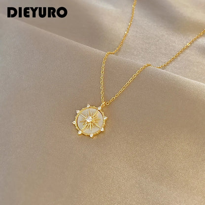 DIEYURO Stainless Steel Fashion