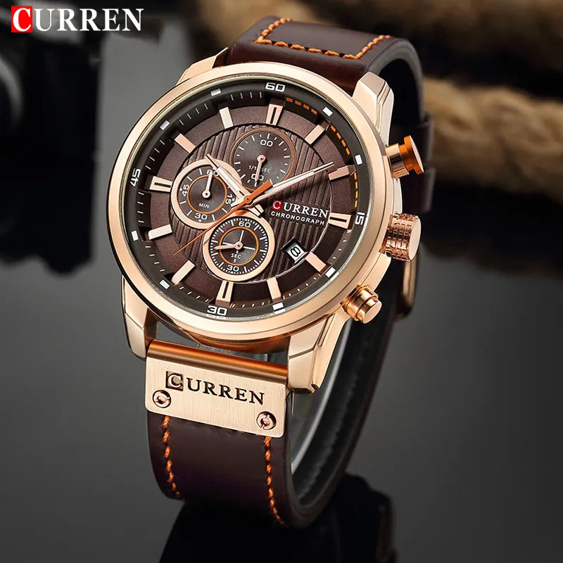 Top Brand Luxury Chronograph Quartz Watch Men Sports Watches Military Army Male Wrist Watch Clock CURREN relogio masculino - Giftcare 