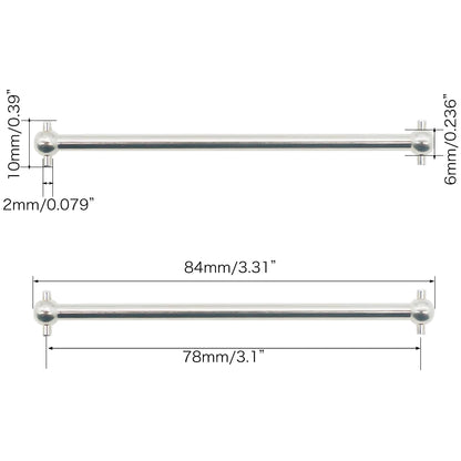 2pcs/set Steel Metal RC Car Drive Shaft Dogbone Overall Length 61mm 63mm 70mm 77mm 84mm 87mm 89.5mm 100mm hsp Wltoy Redcat