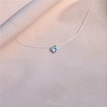 Female Transparent Fishing Line Necklace Invisible Women Rhinestone Chain Necklaces Female Gift.Free Shipping - Giftcare 