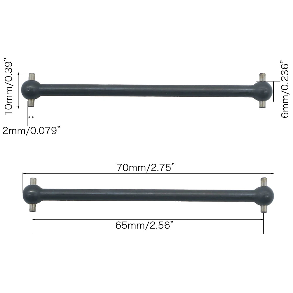 2pcs/set Steel Metal RC Car Drive Shaft Dogbone Overall Length 61mm 63mm 70mm 77mm 84mm 87mm 89.5mm 100mm hsp Wltoy Redcat