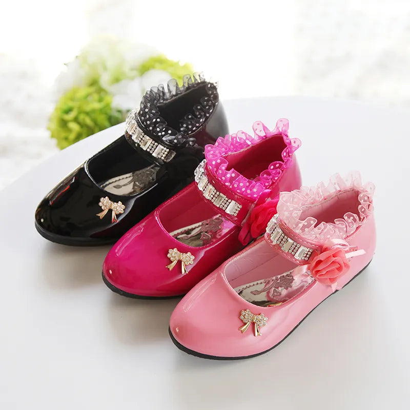 2020 New Children Elegant Princess PU Leather Sandals Kids Girls Wedding Dress Party Beaded Shoes For Girls - Giftcare 