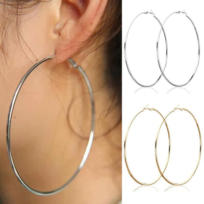 Women 3-10cm Small Big Circle Hoop Earrings Statement Ear Ring Fashion Jewelry Gift Nightclub DJ 2020.Free Shipping - Giftcare 
