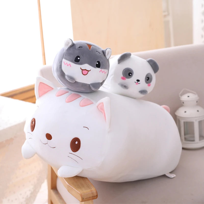 20cm Kawaii Animal Dinosaur Pig Cat Bear Plush Toy Soft Panda Hamster Elephant Deer Stuffed Doll Pillow Birthday Gift