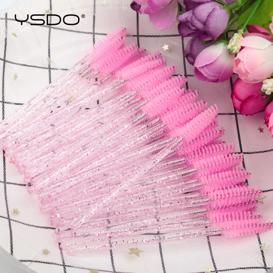 Hot 5-50 Pcs Crystal Eyelash Brushes Diamond Handle Mascara Wands Eyelash Extension Makeup Tools Eyelash Brush wholesale