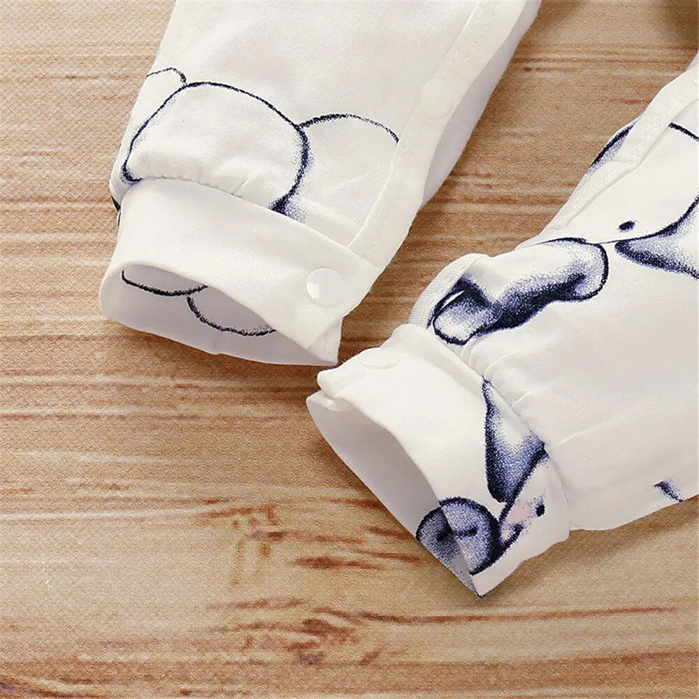 ZAFILLE Cartoon Elephant Baby Sleepwear For Newborns Romper Long Sleeve Kids Boys Crawlers Spring Children's Overalls Boys Wear - Giftcare 