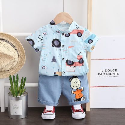 Boys Casual Clothes Set Car Printed Top Shorts Infant Sport Suits Kids Clothes For Summer Baby Boy's Suit Baby Clothing Set - Giftcare 