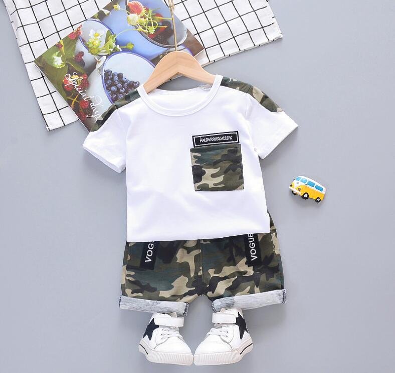 CUTEMOON baby clothing set summer fashion cotton t-shirt+comouflage shorts 2pcs infant newborn outfits for bebes tracksuit - Giftcare 