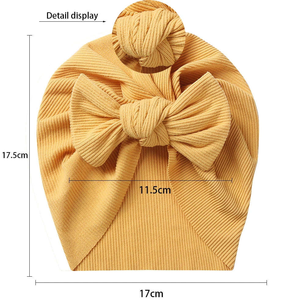 Baby Accessories For Newborn Toddler Kids Baby Girl Boy Turban Cotton Beanie Hat Winter Cap Knot Solid Soft Hospital Caps