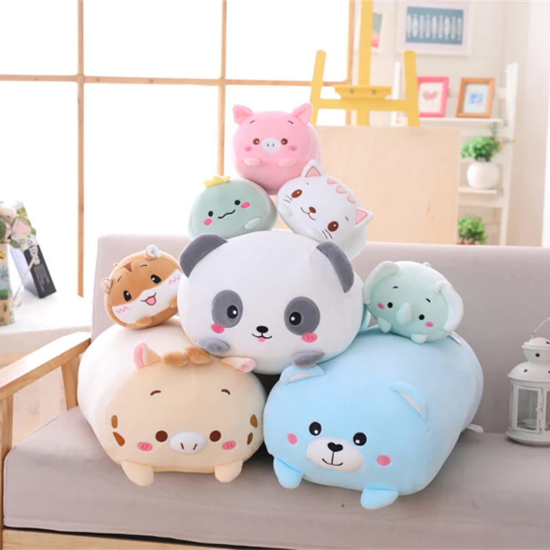 20cm Kawaii Animal Dinosaur Pig Cat Bear Plush Toy Soft Panda Hamster Elephant Deer Stuffed Doll Pillow Birthday Gift
