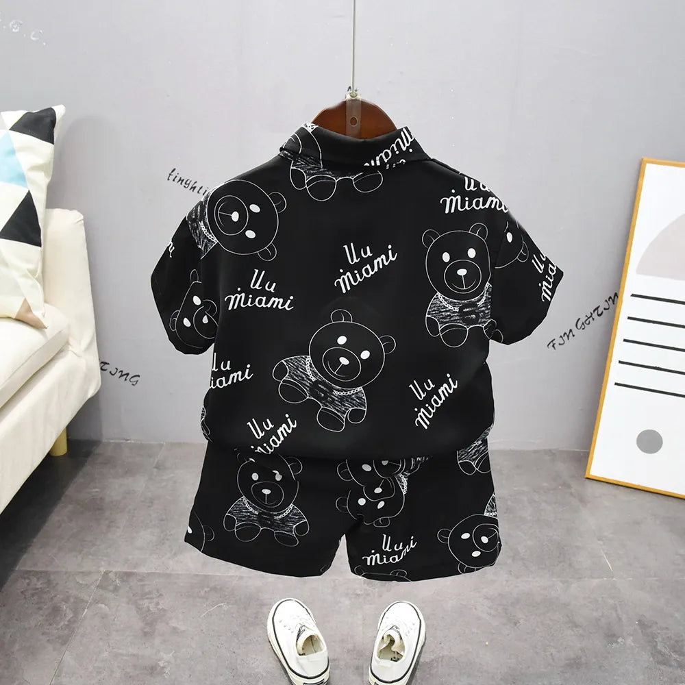 Children's Suit New Baby Clothing Set Summer Baby Boys and Girls 2pcs Suit Cartoon Shirts +Shorts Kids Clothing Set 2-10 Years - Giftcare 