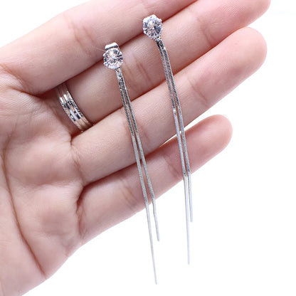 2020 New Gold Color Long Crystal Tassel Dangle Earrings for Women Wedding Drop Earring Fashion Jewelry Gifts - Giftcare 