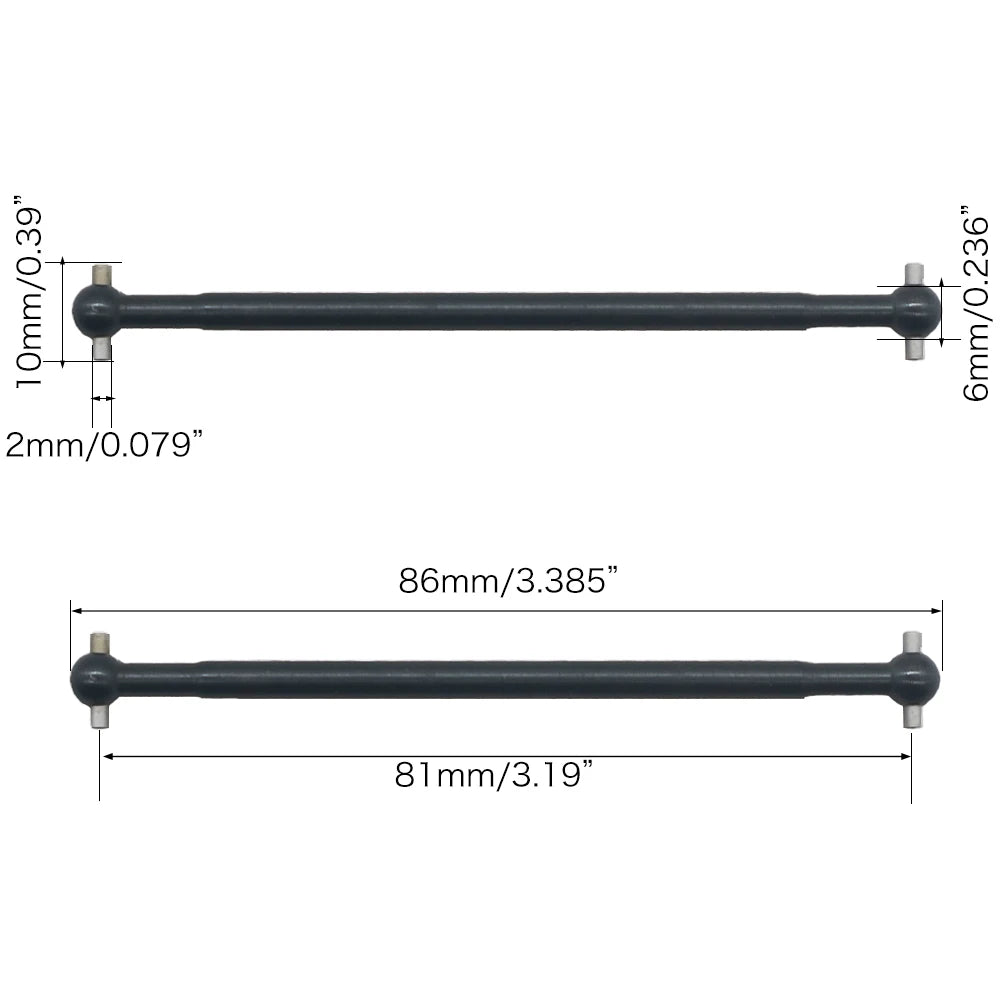 2pcs/set Steel Metal RC Car Drive Shaft Dogbone Overall Length 61mm 63mm 70mm 77mm 84mm 87mm 89.5mm 100mm hsp Wltoy Redcat