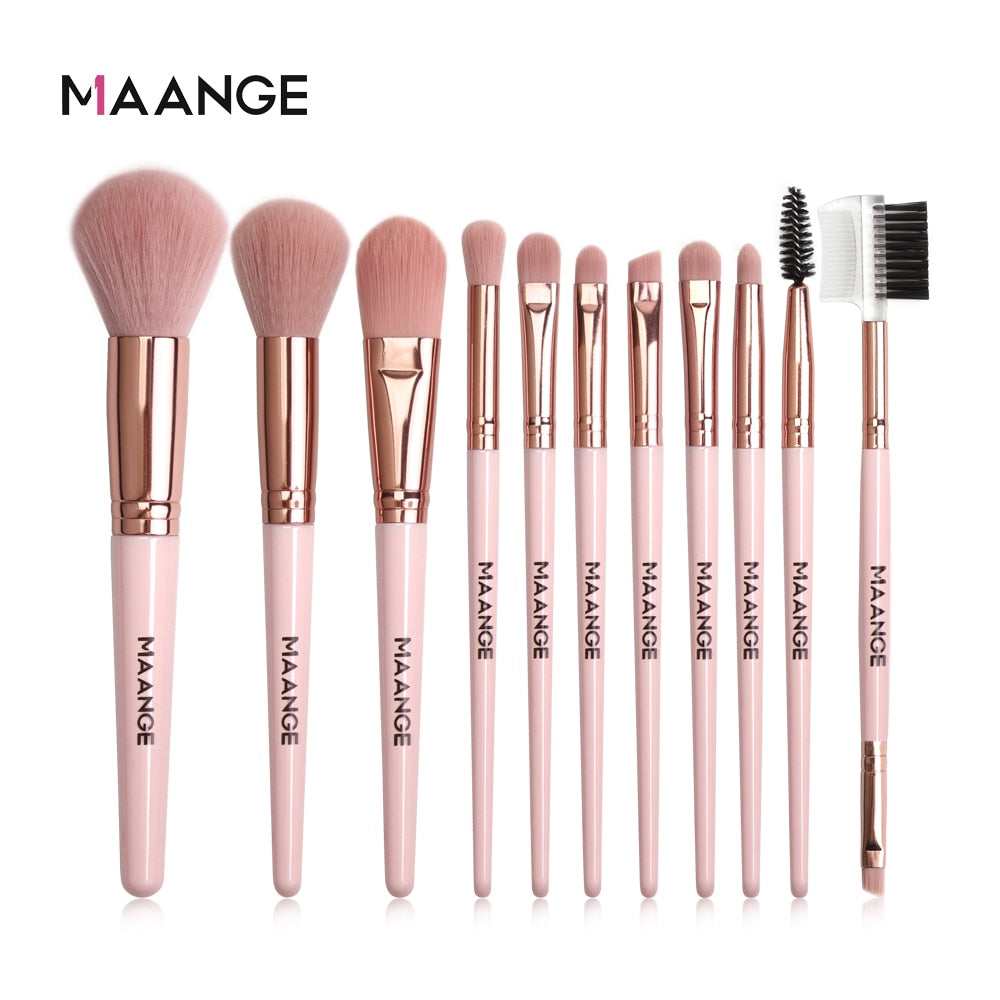 MAANGE Makeup Brushes Pro Pink Brush Set - Giftcare 