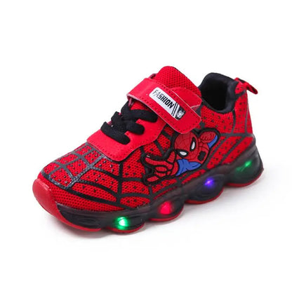 kids Spiderman Glowing sneakers shoes girls boys sport running breatherable children baby kids Led shoes baby toddler sneakers - Giftcare 