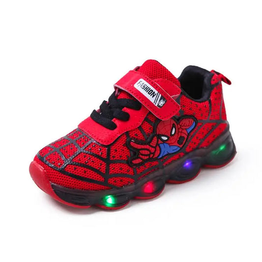 kids Spiderman Glowing sneakers shoes girls boys sport running breatherable children baby kids Led shoes baby toddler sneakers - Giftcare 