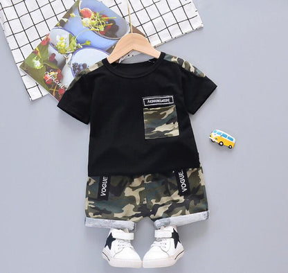 CUTEMOON baby clothing set summer fashion cotton t-shirt+comouflage shorts 2pcs infant newborn outfits for bebes tracksuit - Giftcare 