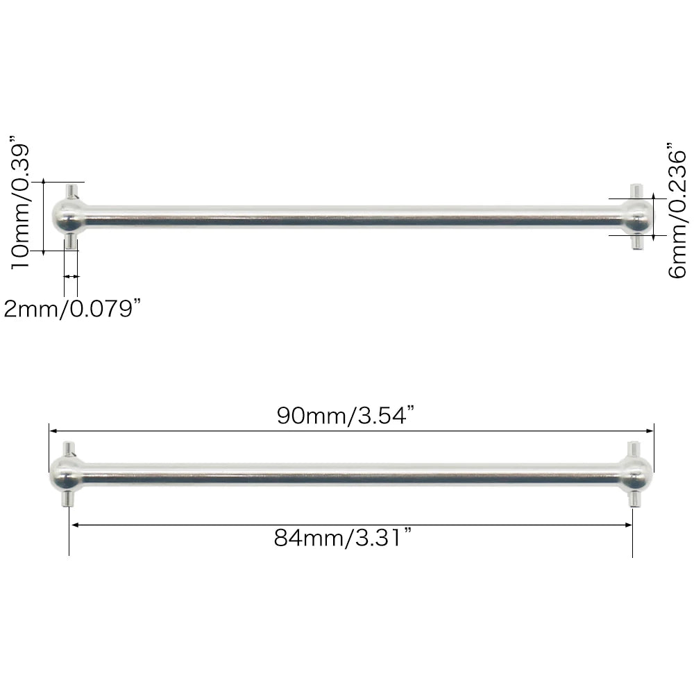 2pcs/set Steel Metal RC Car Drive Shaft Dogbone Overall Length 61mm 63mm 70mm 77mm 84mm 87mm 89.5mm 100mm hsp Wltoy Redcat
