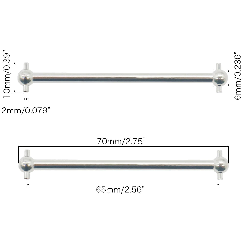 2pcs/set Steel Metal RC Car Drive Shaft Dogbone Overall Length 61mm 63mm 70mm 77mm 84mm 87mm 89.5mm 100mm hsp Wltoy Redcat