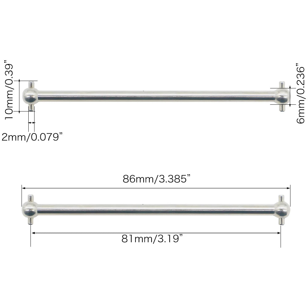 2pcs/set Steel Metal RC Car Drive Shaft Dogbone Overall Length 61mm 63mm 70mm 77mm 84mm 87mm 89.5mm 100mm hsp Wltoy Redcat