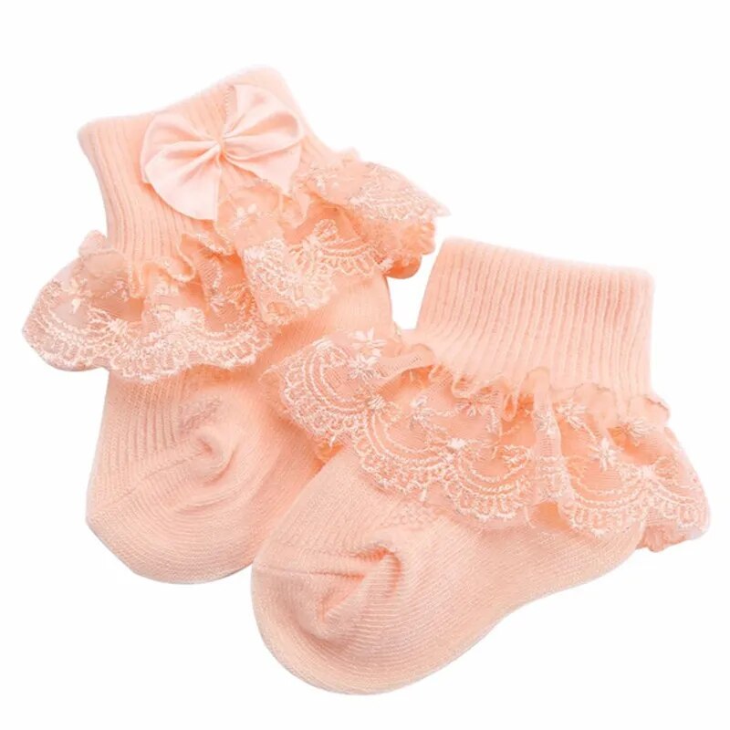Bow Lace Baby Socks Newborn Cotton Baby Girls Sock Cute Princess Style Toddler Socks  Baby Accessories For Children - Giftcare 