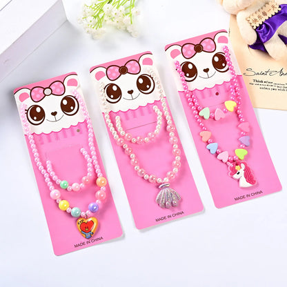 Children's Necklaces Female Unicorn Cartoon Princess Jewelry Girls Bracelets Baby Accessories Kids Jewelry Gifts - Giftcare 