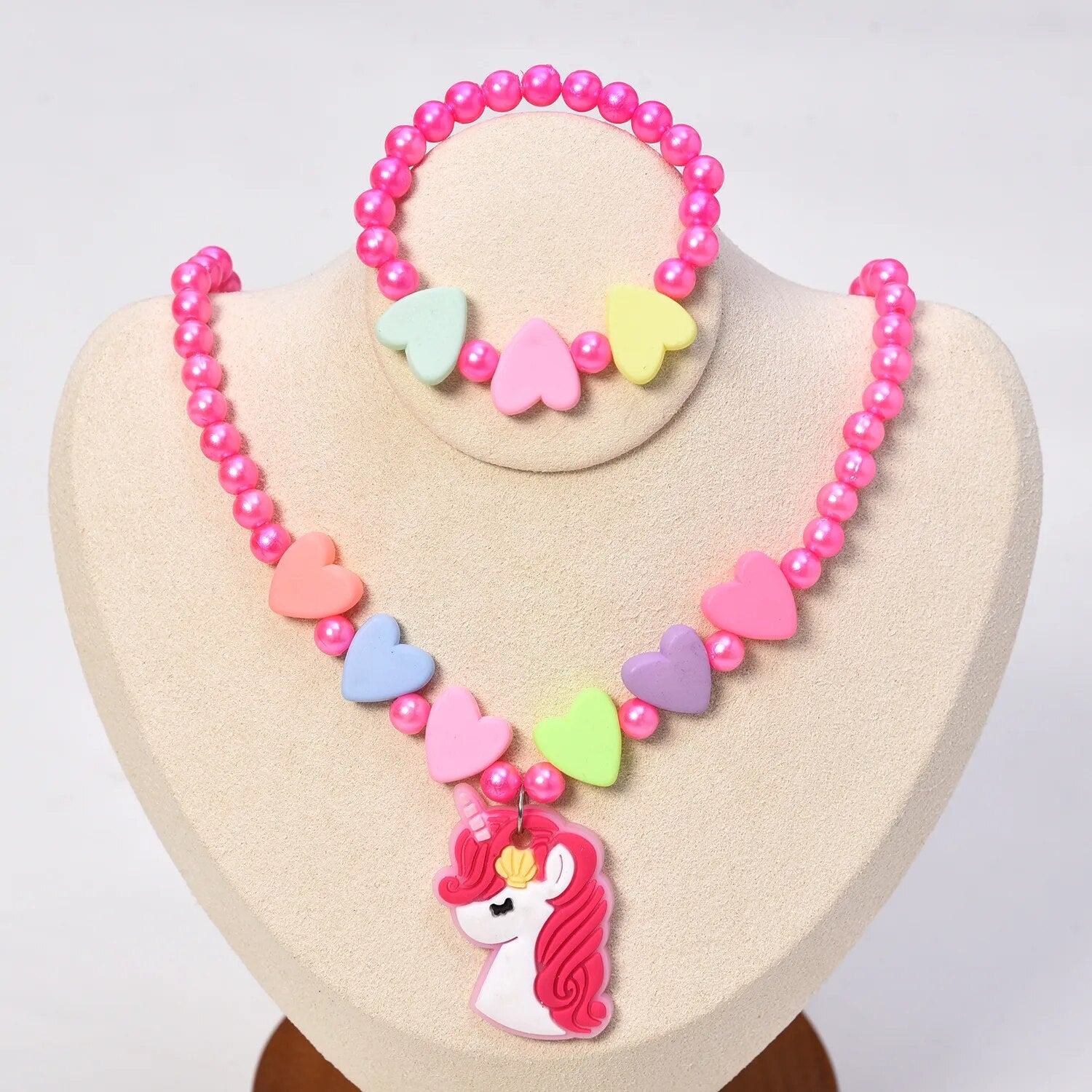 Children's Necklaces Female Unicorn Cartoon Princess Jewelry Girls Bracelets Baby Accessories Kids Jewelry Gifts - Giftcare 