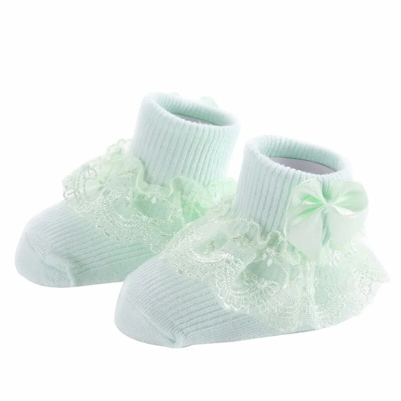 Bow Lace Baby Socks Newborn Cotton Baby Girls Sock Cute Princess Style Toddler Socks  Baby Accessories For Children - Giftcare 