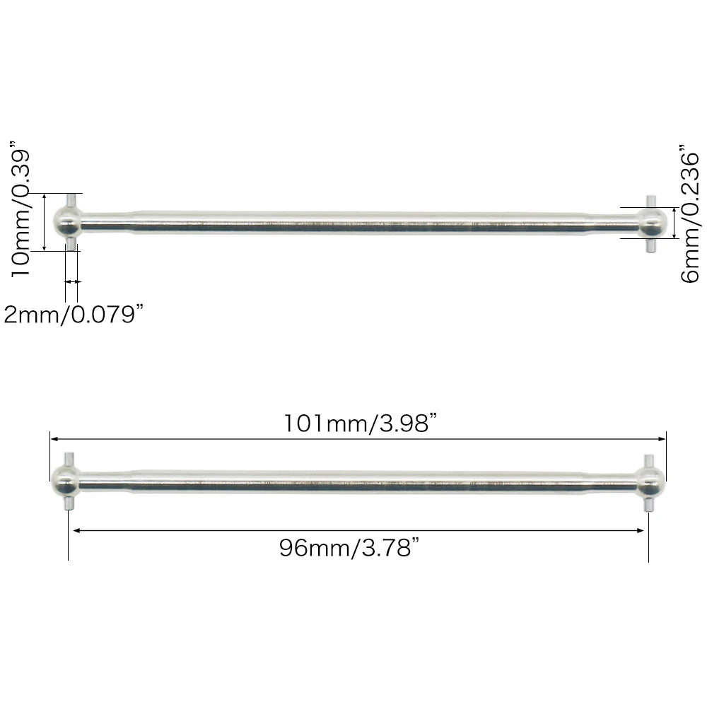 2pcs/set Steel Metal RC Car Drive Shaft Dogbone Overall Length 61mm 63mm 70mm 77mm 84mm 87mm 89.5mm 100mm hsp Wltoy Redcat