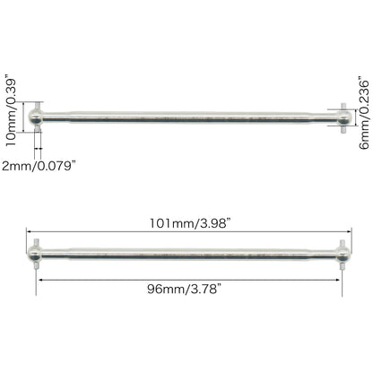 2pcs/set Steel Metal RC Car Drive Shaft Dogbone Overall Length 61mm 63mm 70mm 77mm 84mm 87mm 89.5mm 100mm hsp Wltoy Redcat