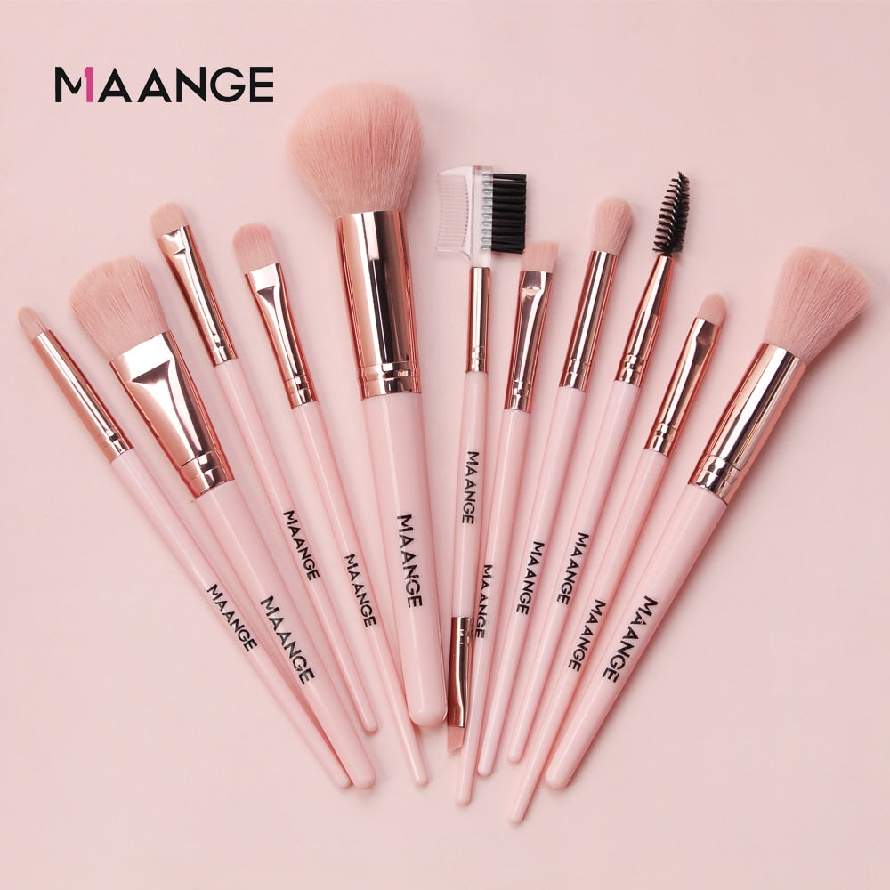 MAANGE Makeup Brushes Pro Pink Brush Set - Giftcare 