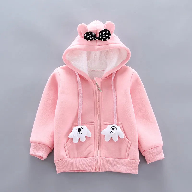 Thick Warm Girls Clothing Set Winter Plush Cotton Outfit For Baby Hoodies Jacket Pants Kids Casual Suit Toddler Boy Wearing - Giftcare 