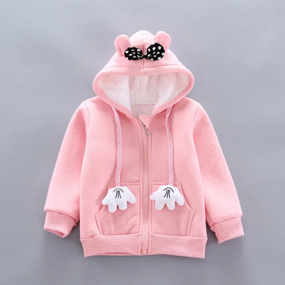 Thick Warm Girls Clothing Set Winter Plush Cotton Outfit For Baby Hoodies Jacket Pants Kids Casual Suit Toddler Boy Wearing - Giftcare 