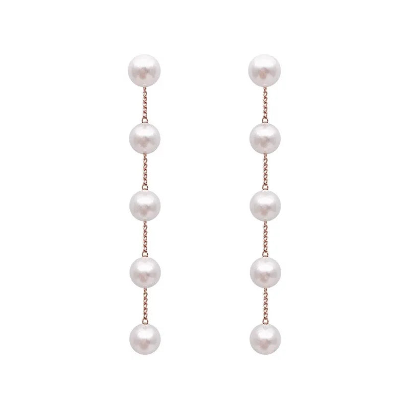 Trend Simulation Pearl Long Earrings Female Moon Star Flower Rhinestone Wedding Pendant Earrings Fashion Korean Jewelry Earrings - Giftcare 
