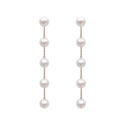 Trend Simulation Pearl Long Earrings Female Moon Star Flower Rhinestone Wedding Pendant Earrings Fashion Korean Jewelry Earrings - Giftcare 