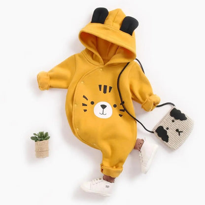 0-3T New Fall Cute Cartoon Infant Toddler Hoodies BabyBoy Autumn Clothing Hooded Romper Jumper Toddler Baby Hoodies - Giftcare 