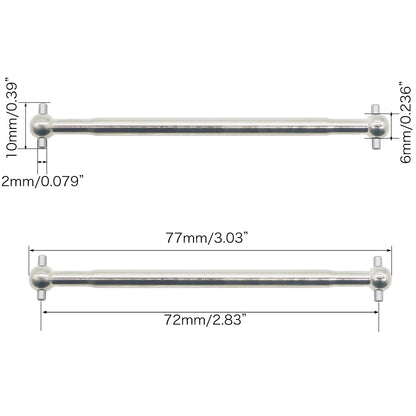 2pcs/set Steel Metal RC Car Drive Shaft Dogbone Overall Length 61mm 63mm 70mm 77mm 84mm 87mm 89.5mm 100mm hsp Wltoy Redcat
