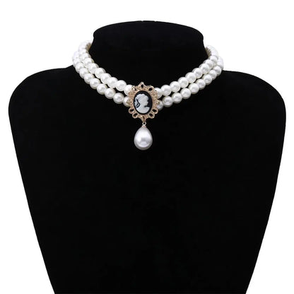 Layered Short Imitation Pearl Choker Necklace for Women - Giftcare 